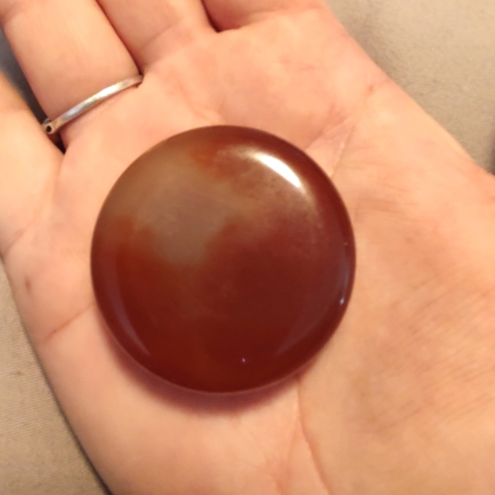 Fire agate palm stone